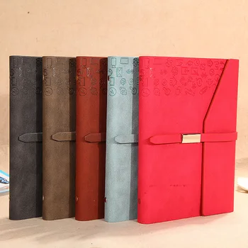 

Pu imitation leather buckle A5 business notebook set custom high-end gift loose-leaf meeting notepad