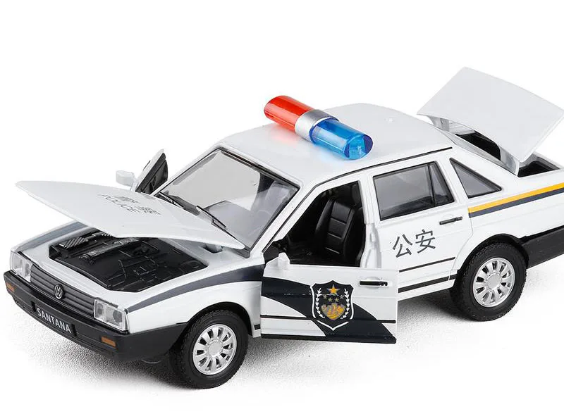1/32 сплав Santana полицейский автомобиль игрушка вытяжной задний светильник звуковая модель автомобиля литые металлические игрушки