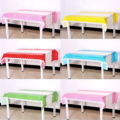Party Wedding Disposable Tablecloth Polka Dot Rectangular Tablecloth Waterproof Disposable Party Wedding Slipcover 180x108cm