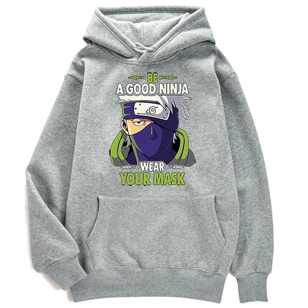 

Naruto Hatake Kakashi Men's Hoodies Japan Harajuku Anime Hoodie Loose Warm Tops Crewneck Pocket Print Hoody New Fleece Pullovers
