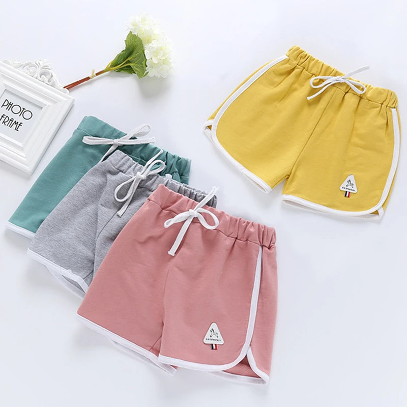 Pantalones de algodón para pequeñas, ropa de chándal infantil, bragas informales de color para playa, pantalones deportivos verano|Pantalones cortos| - AliExpress
