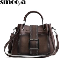 SMOOZA винтажные Ретро сумки для женщин сумки через плечо сумка через плечо женская маленькая сумка основной кожаный женский