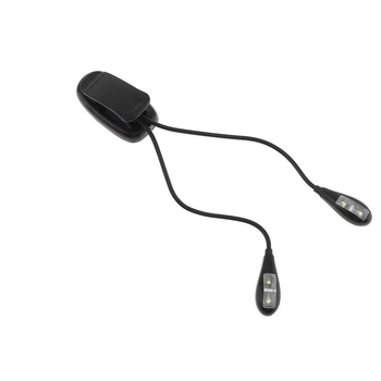 

LED Reading Lamp Dual Pole 4 LEDs Flexible Book Sheet Music Stand Reading Light Student Dormitory Light With Clip and USB