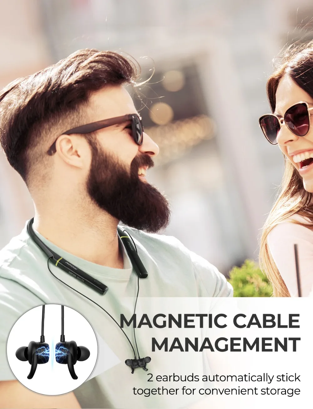 Mpow Focus Wireless Headphone Bluetooth 5.0 Earphone Acitve Noise Cancelling Neckband Earphones ANC Headset With Mic For Phone PK Sony Beats Sport Earphone Bluetooth Earphone  (5)