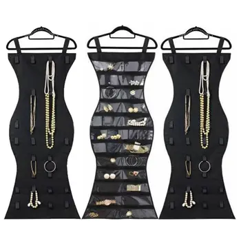 

24 Pockets & 16 Hook-and-Loop Tabs Double-Sided Hanging Jewellery Organiser