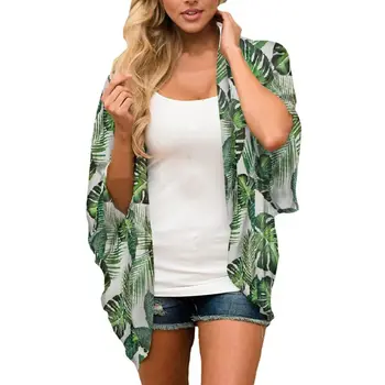 

Women Vintage Floral Blouse Oversize Shawl Kimono Loose Cardigan Boho Chiffon Beachwear Clothes Tops