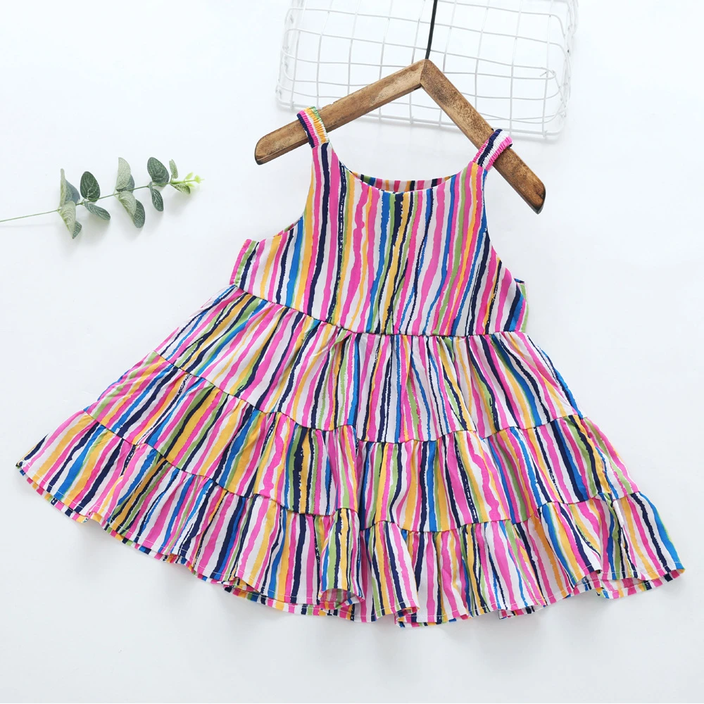 girls rainbow stripe dress