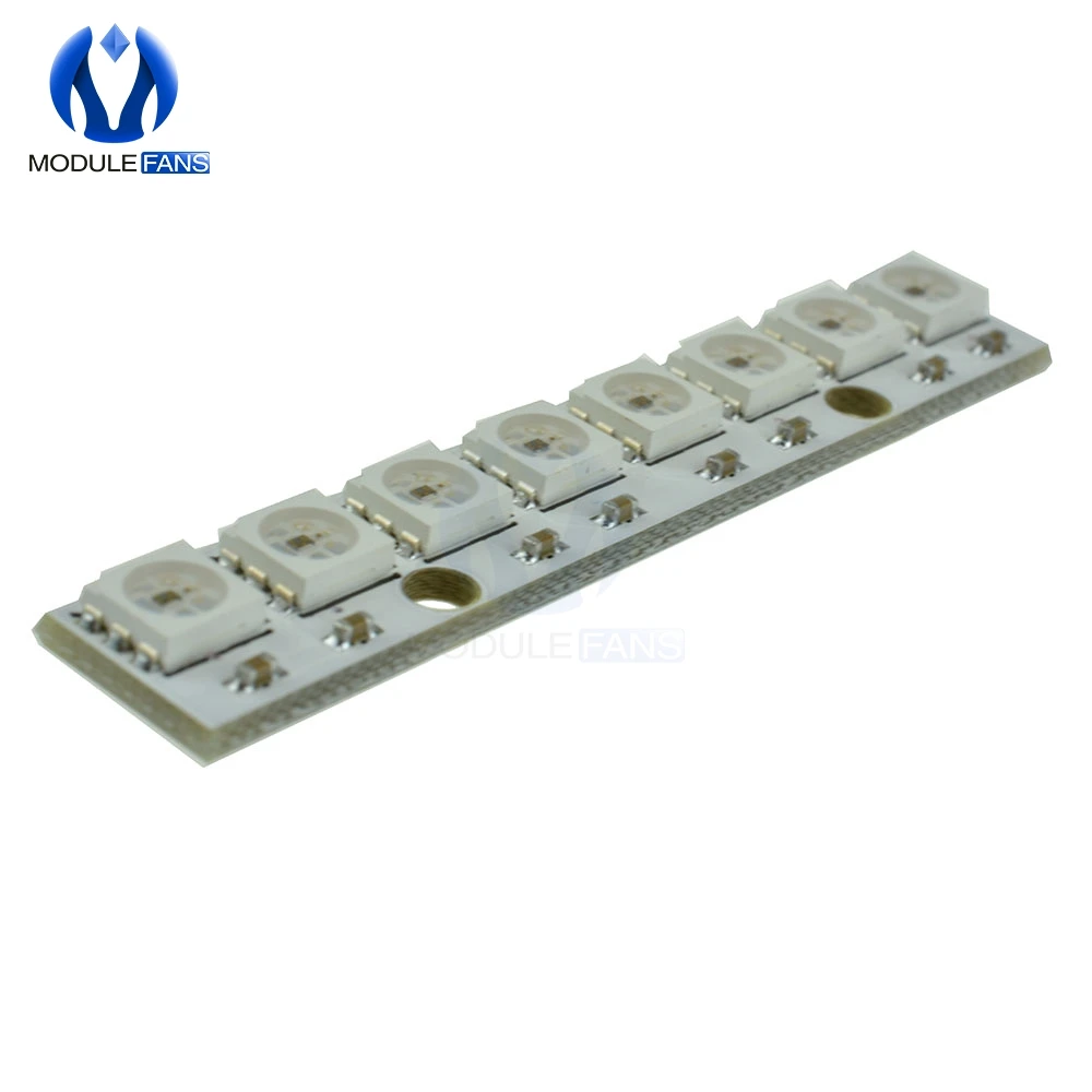 WS2812 WS 2811 5050 RGB модуль панели светодиодной лампы 5 в 8 битная Радужная светодиодная
