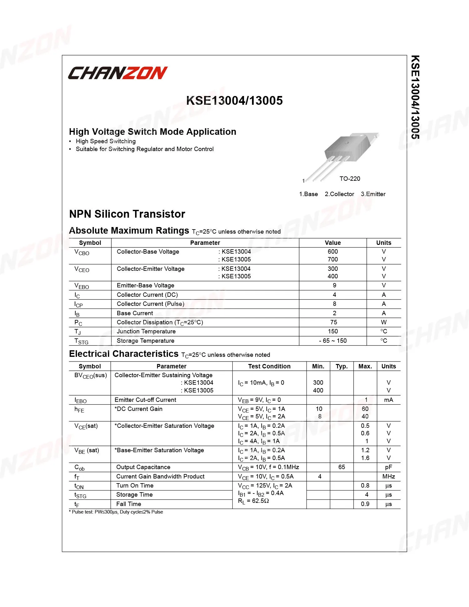 10Pcs 13005 ZU-220 NPN Transistor Bipolar Junction BJT Triode Rohr Fets MJE13005 E13005 STD13005 4A 700V integrierte Schaltungen – Detail 3
