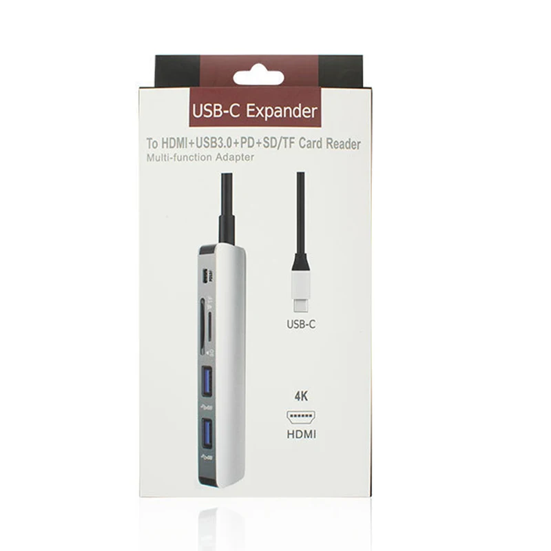 Компьютерный периферийный концентратор Type C USB 3 0 до 4K HDMI SD TF кардридер 6 в 1 адаптер