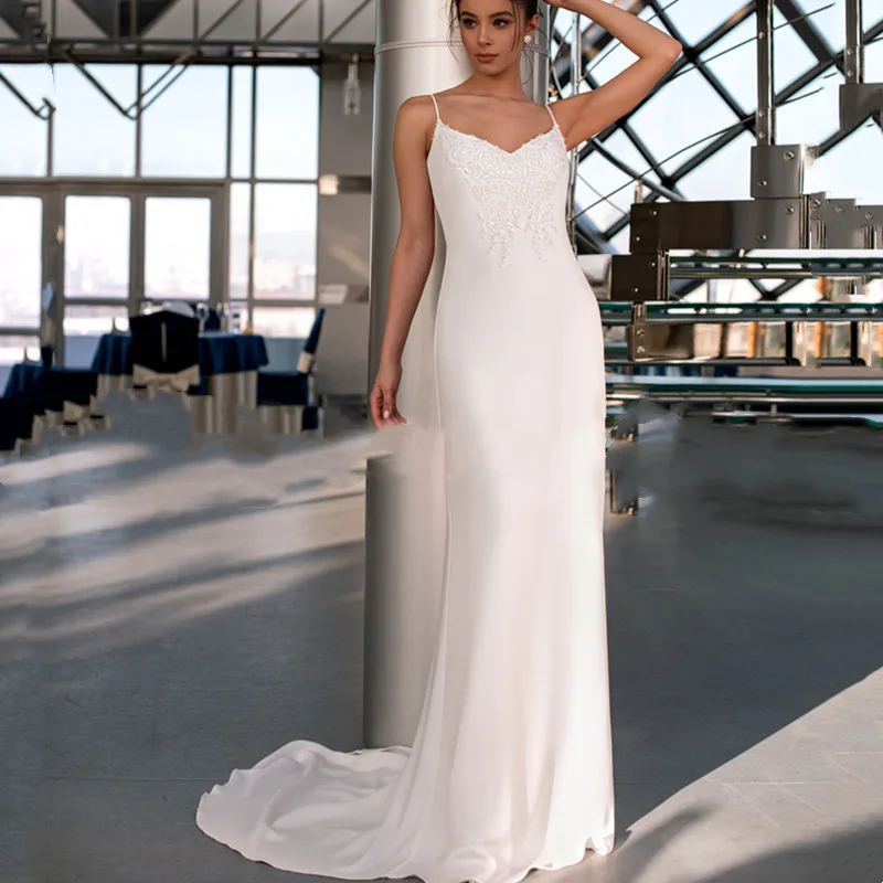 Sexy Spaghetti Straps Wedding Dress Mermaid Lace Appliques Sweetheart Sleeveless Bridal Gowns Backless Vestido De Novia Hot Sale | Свадьбы и