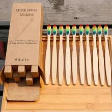 10 шт многоцветный уход за полостью рта Защита окружающей среды бамбуковое мягкое волокно забота о здоровье зубная щетка Чистящая средняя жесткая щетка