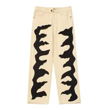 Pantalones vaqueros de Hip Hop para Hombre, pantalón informal, holgado, color albaricoque, 2021