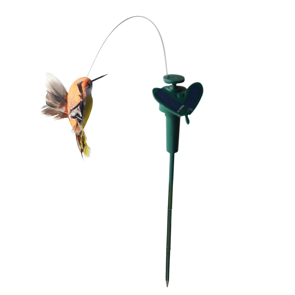 2x Solar Power Fluttering Bird Stake Lifelike Birds Patio Yard Garden Stakes Colorful Summer Decoration Solar / Battery Powered
