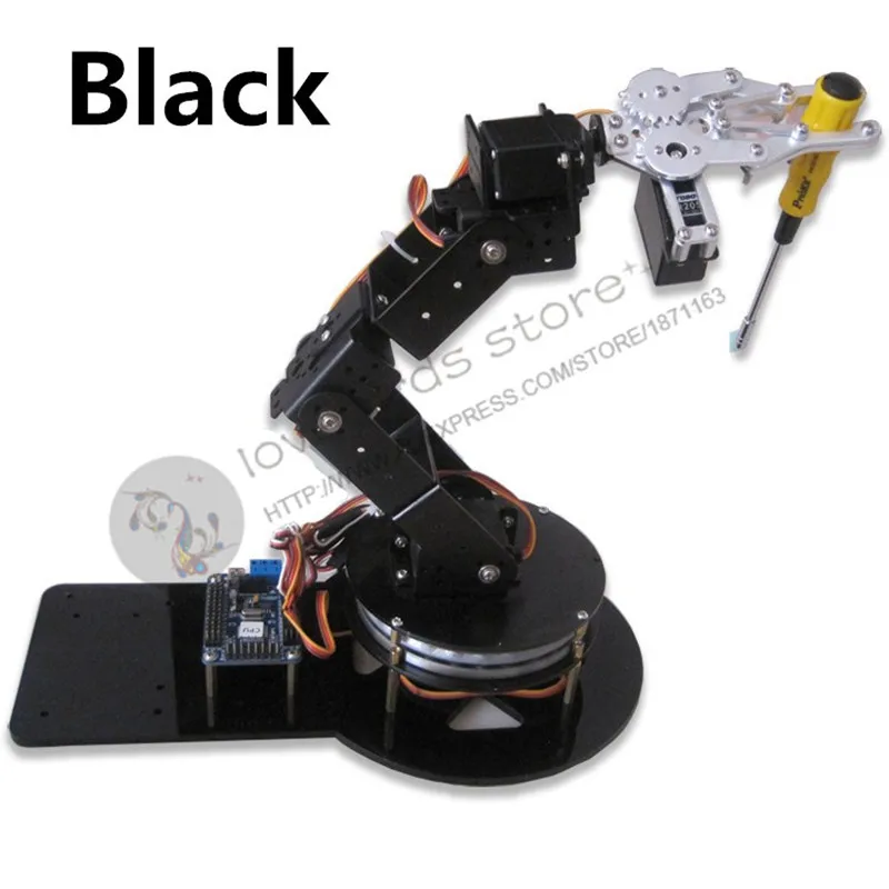 Алюминиевый Роботизированный рычаг 6 DOF с вращающимся основанием Arduin o