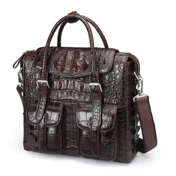

Thailand Siam crocodile skin bag men briefcase leisure business leather men's bags factory direct sale