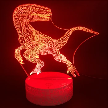 

Dinosaur Velociraptor Standing 3D LED Lamp Colorful Decoration Night Light Kid Teenager Gift Children Decor Blueletooth Sapeaker