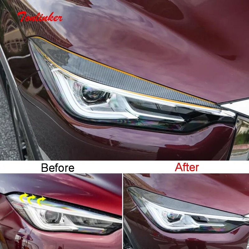 Tonlinker наклейки на внешнюю фару автомобиля накладки для INFINITI QX50 2018 20 Стайлинг 2 шт.