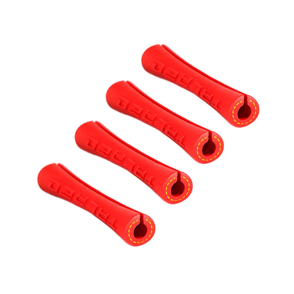 4Pcs Bicycle Sleeve Rubber Cable Protector Red Black Ultralight Pipe Line Brake Shift MTB Bike Frame Cable Guides Protect BC0176 (9)