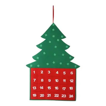 

24 Days Christmas Countdown Calendars DIY Felt Christmas Tree Handmade Craft Wall Hanging Decor Xmas Children Kid Gift N F1