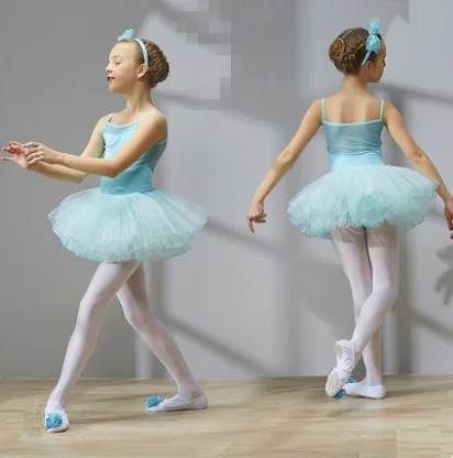 Mint Green Платье для балета, танцев платье-пачка для девочек, детская одежда Высокое качество тюль с короткими рукавами Одежда для танцев - Цвет: Mint Green