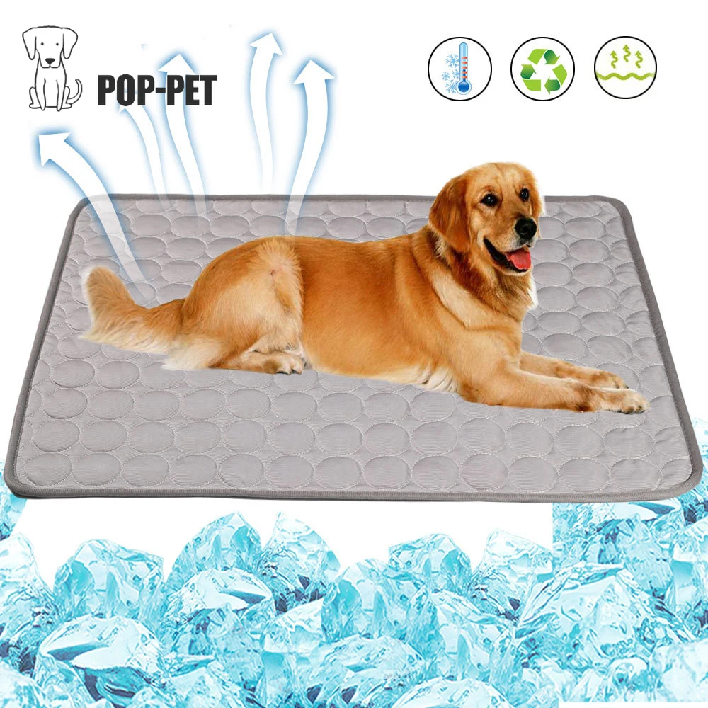 Esterilla refrescante para perros, tapete de hielo de 100x70 de gran tamaño para mascotas, manta refrigerante de verano para gatos, cojín de asiento interior para cachorros