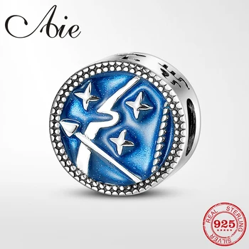 

12 Constellation Beads Sagittarius 925 Sterling Silver blue Charm Fit Original Pandora DIY Bracelet Beads For Jewelry Making