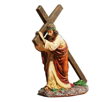 

1pc Jesus Christ Cross Ornament Resin Crafts Resin Jesus Adornment Decoration Maison Home Decoration Accessories Figurine