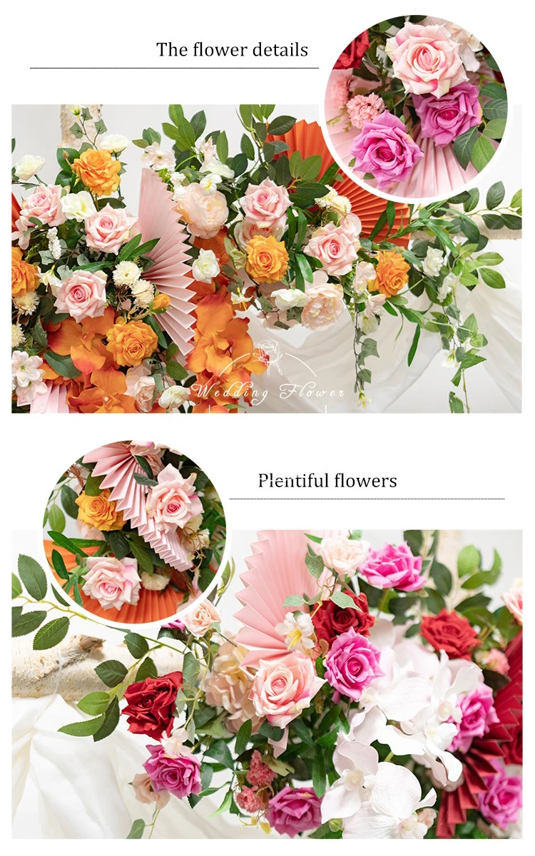 JAROWN Creative Origami Silk Flower Arch Floral Wedding Decoration Set Event Stage Background Layout Wedding Simulation Flower Decorscion Hogar (16)