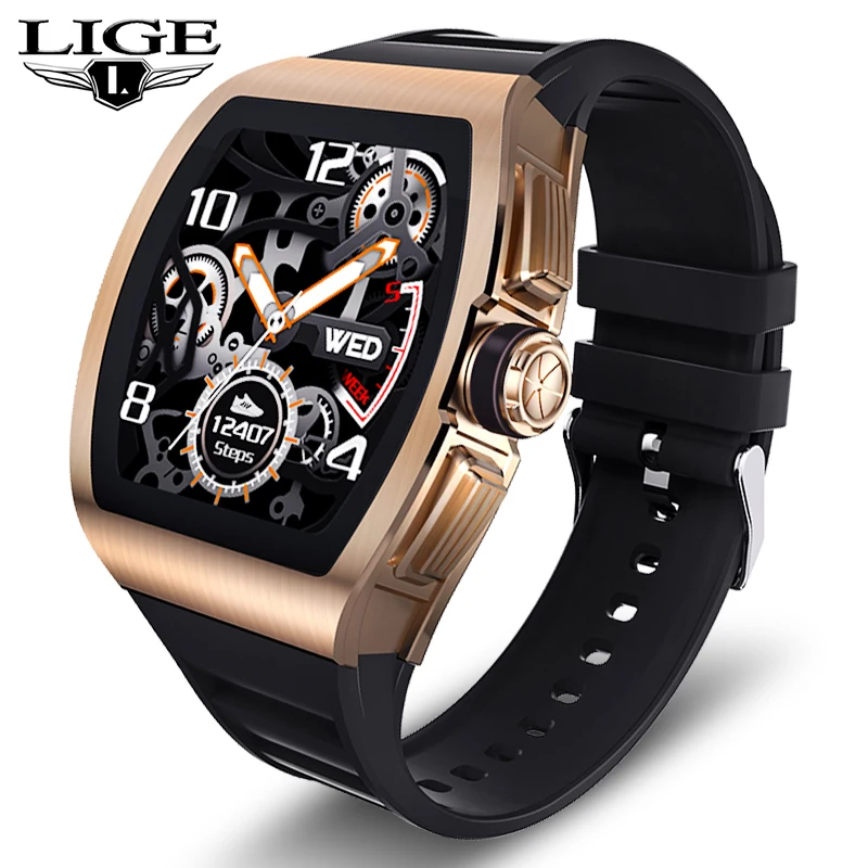 LIGE 2020 New Bluetooth call Smart Watch Men IP68 Waterproof Sport Smart Watches LED Heart rate monitor Activity tracker For Men