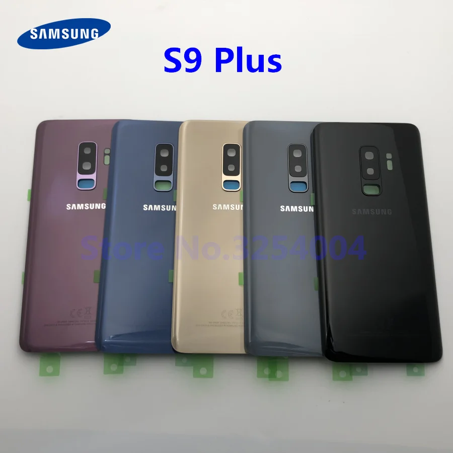 Чехол на заднюю батарейку S9 для samsung Galaxy S9 Plus G960F G965F Задняя стеклянная крышка корпуса+ клей+ рамка для объектива камеры