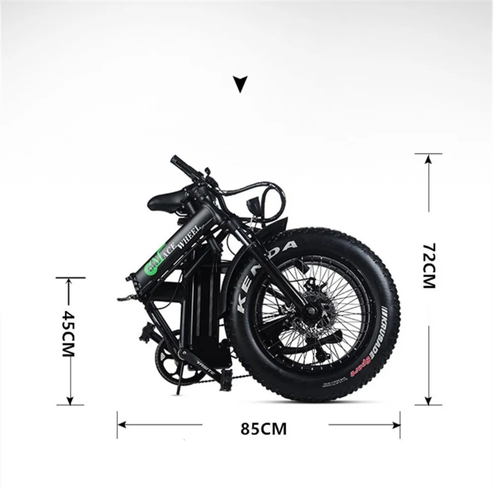 Wheeeleur CMACE сток Fat Tire 2 колеса 500 Вт Электрический велосипед складывающийся