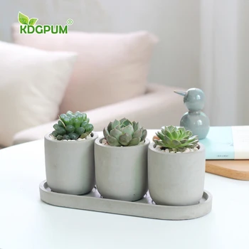 

Nordic INS Handmade Concrete Vase Round Succulent Combination Flower Pot Modern Creative Home Decoration Ornaments