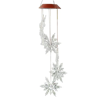 

Color-Changing LED Solar Mobile Wind Chime LED Changing Light Color Waterproof Snowflake Wind Chimes for Home/Party/ Night/Garde