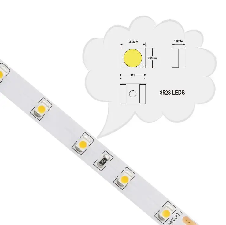 [Seven Neon] DC12/24 V 4,6 W 60led/M 8mm FPBC белый/теплый белый/натуральный белый сильный яркий СВЕТОДИОД SMD 3528 гибкая светодиодная smd лента