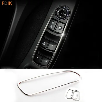 

4pcs Stainless Steel Mirror Interior Door Window Switch Button Frame Trim Cover Garnish Styling for Hyundai Elantra Avante MD