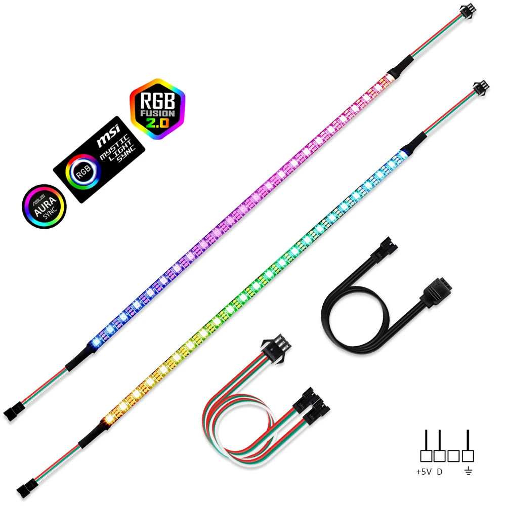 Moet kreupel elkaar Rgb Led Strip Light Addressable Ws2812b For Pc Case, For Asus Aura Sync,msi  Mystic Light Sync 3 Pin 5v Add Header On Motherboard - Led Strip -  AliExpress