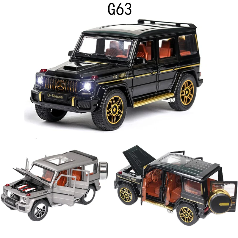 

1:24 New Alloy BENZ G63 Car Model Off-road Vehicle Model Pull Back With Sound Light 4-Doors Opened Car For Children Gift