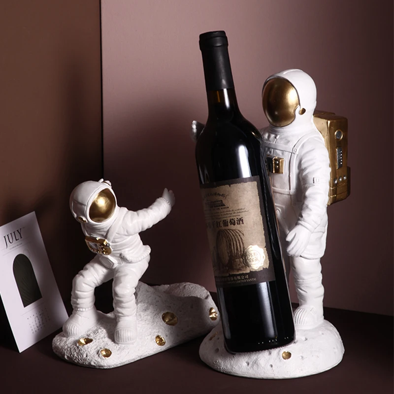 

Home Decor Statues Nordic Decoration Modern Abstract Sculpture Figurine For Home Artware Astronaut Wine Rack