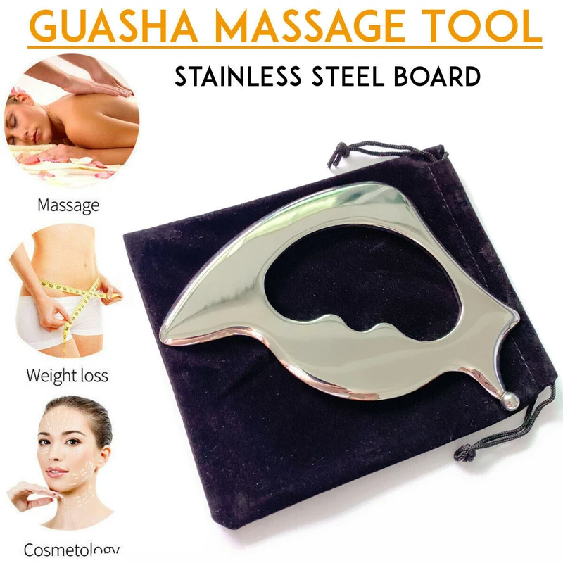 Массажер Gua Sha Guasha из нержавеющей стали, скребок для физической терапии, массажный аппарат Меридиан для мышц, спа-доска, инструмент