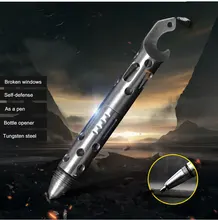 Stylo tactique militaire multifonctionnel, arme d'auto défense en alliage d'aluminium, stylo d'auto défense de protection