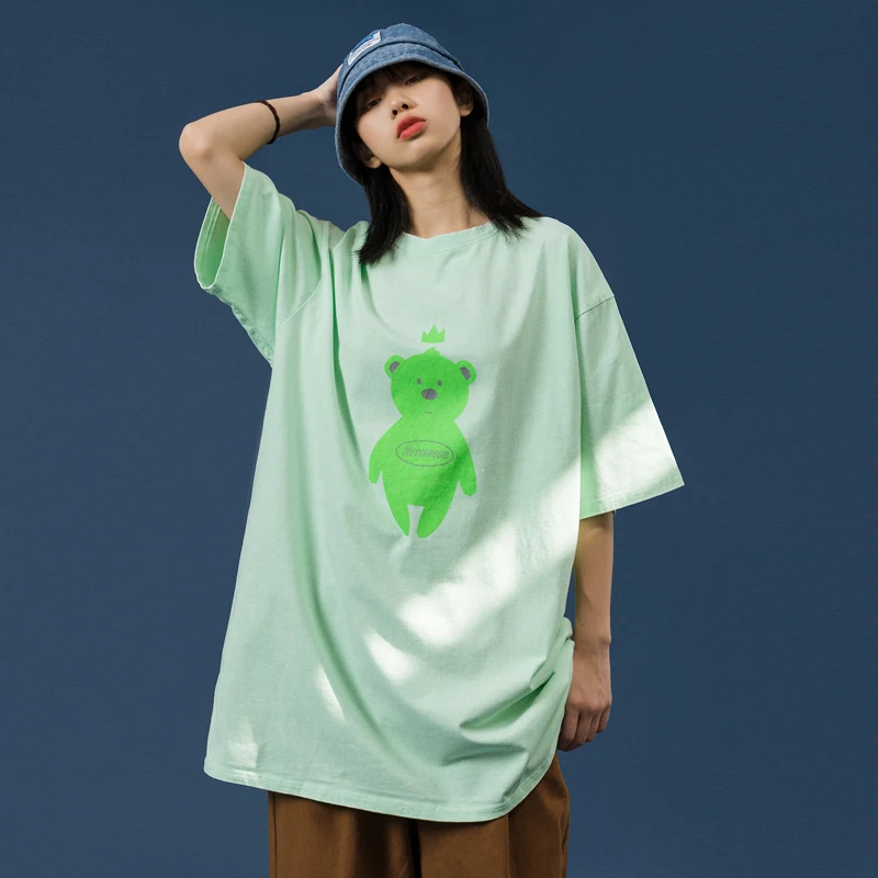 Camiseta de manga corta para adolescentes, ropa bonita para mujer, novedad de verano, harajuku, de talla grande, moda, Top de estudiante, 2021