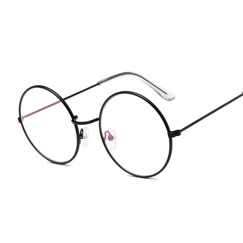 Classic Gold Round Metal Frame Clear Lens Glasses