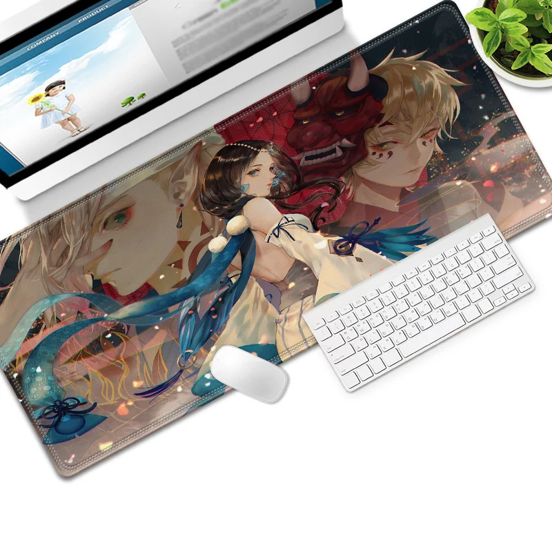 Игровой коврик для мыши большой коврик для мыши мультяшный узор для геймеров компьютерный резиновый коврик Настольный коврик для клавиатуры Настольный коврик