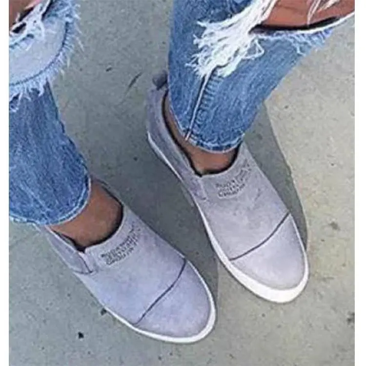 2021 New Pattern Spring Autumn Female Solid Color Wedges Platform Sneakers Hidden Heel Height Increasing Casual Shoes For Women