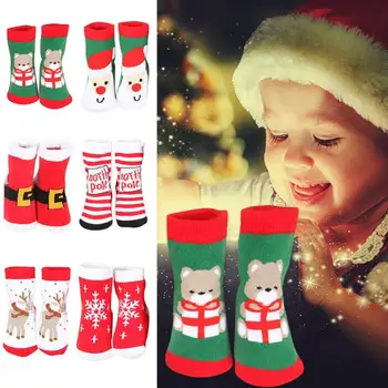 

Winter Children Christmas Short Thick Socks M Code Ventilation Thickening Hairrings Boy Girls Terry Cotton Warm Socks