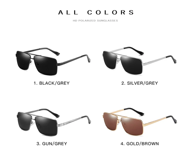 Men Classic Square Sunglasses for Driving Fishing UV400 Protection Vintage Shades for Women 2