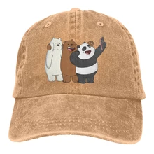 Медведь селфи Casquette натуральный унисекс Мужские и женские деним Strapback бейсболка Регулируемая Гольф папа шляпа