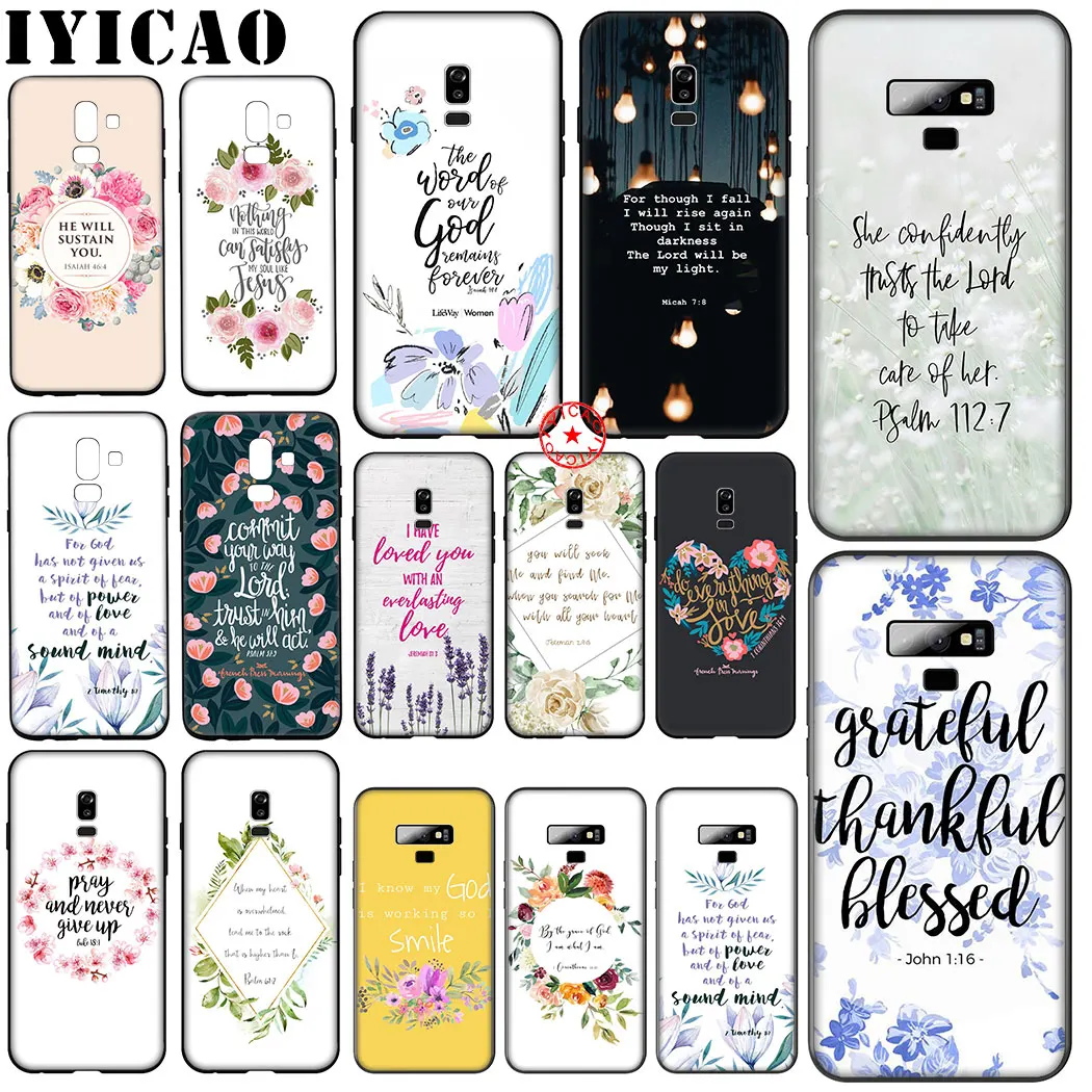 Bible verse Jesus Black Soft Silicone Case for Samsung Galaxy A70S A20E A2 J4 J6 Plus Core J7 Duo J8 TPU Cover | Мобильные телефоны