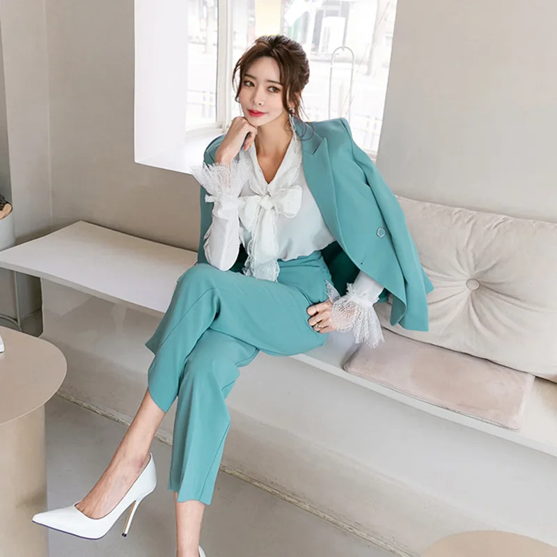 

Korean-style Ol Commuting Fashionable WOMEN'S Suit 2019 Autumn New Style Waist Hugging Suit + High-waisted Business Suit